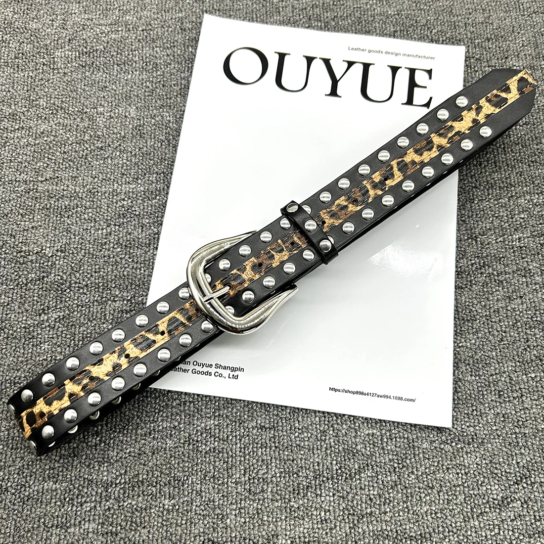 

Rivet Leopard Print Belt, Women's Snake Zebra Print Belt Simple Versatile Jeans, Trendy Fashionable, Student Decoration Belt