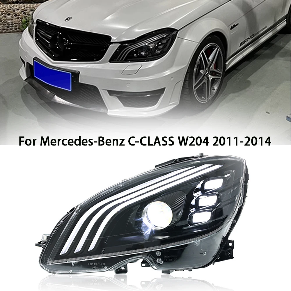 

Car Headlight LED Head Lamp Angel eyes for Mercedes-Benz w204 modified C class C180 C200 2007-2014 DRL Daytime Running Light