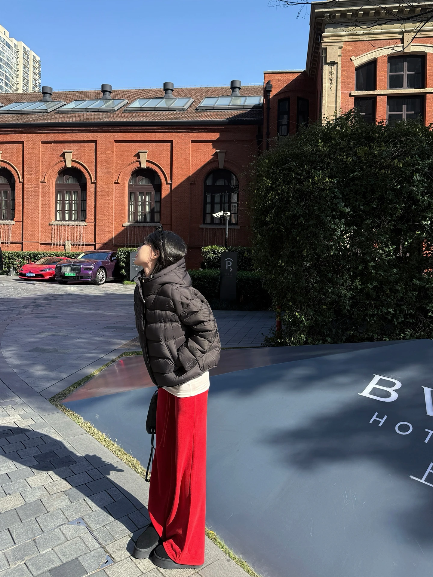 

Женские свободные брюки Laareetoo с высокой талией, широкими штанинами, вязаные, красные, повседневные, удлиненные, осенне-зимние