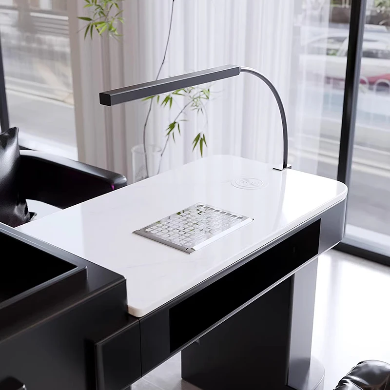 طاولة أظافر عصرية فريدة من نوعها احترافية وحديثة ولطيفة ومتعددة الوظائف مع مجمع الغبار وأثاث طاولة ممتاز #4