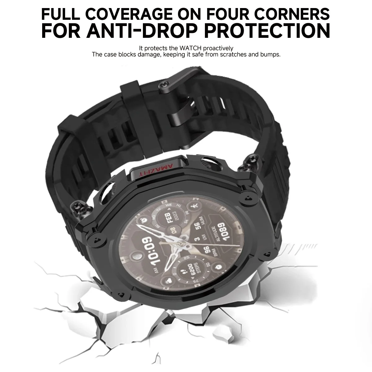 حافظة كمبيوتر + غطاء زجاجي لهاتف Huami Amazfit T-Rex3 Pro البلاستيك الواقي لـ Huami Trex3 Pro 48 مللي متر ملحقات ممتص الصدمات لفيلم الشاشة #5