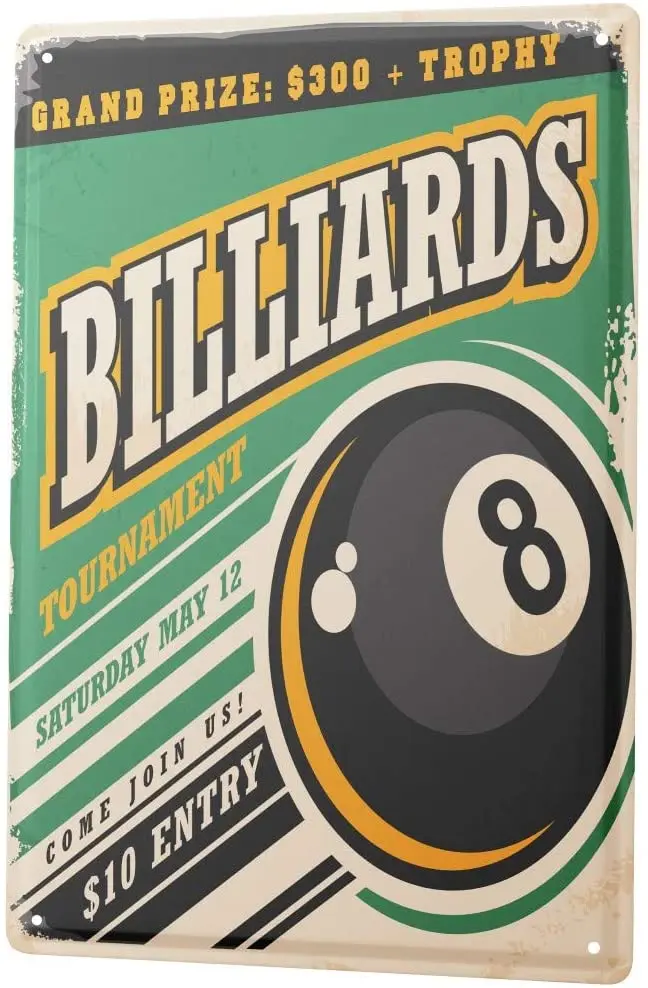 SINCE 2004 Tin Plate Retro Billiard Ball