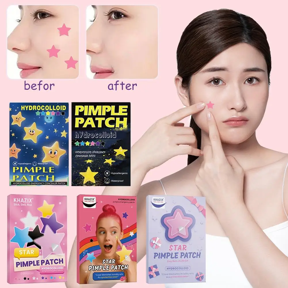 600 個カラフルなスターにきびパッチ目に見えないにきびカバー除去マイルド非刺激性にきびパッチ閉じた面皰パッチスキンケア