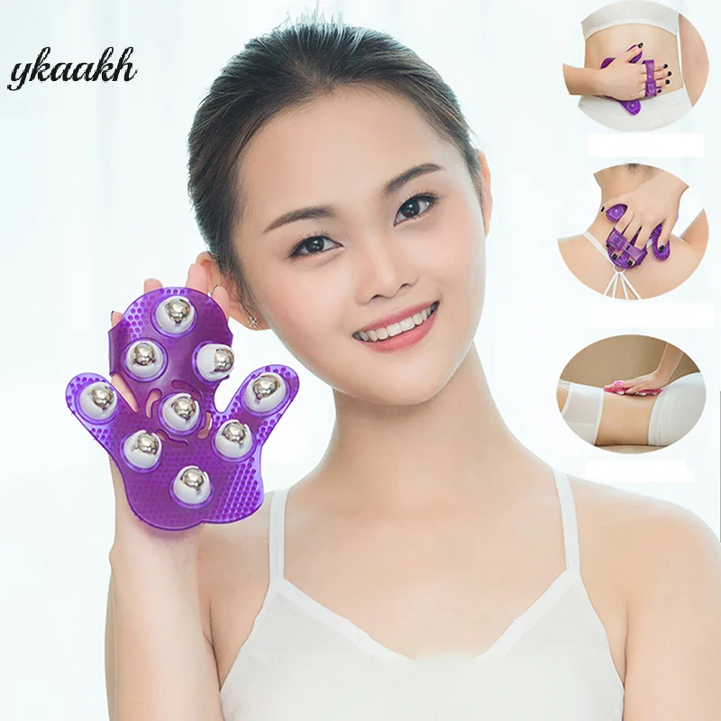 

Palm Shaped Massage Glove Body Massager With 9 360 Degree Roller Metal Roller