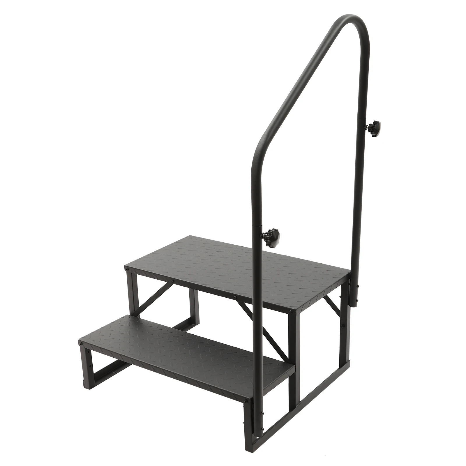 RV Stairs Handrails Ladder, Durable Steel Frame, 450 lbs Capacity, Adjustable for Left/Right Mounting, Easy Installation, Ideal