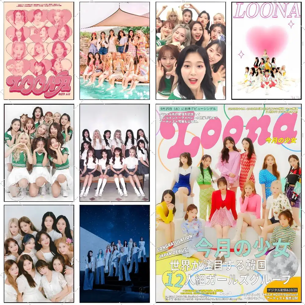 Lo último en póster de Kpop L-Loona, pegatina artística de alta definición, autoadhesiva, impermeable, decoración del hogar para sala de estar