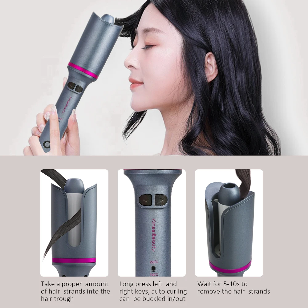 Auto Hair Curling Iron Ceramic Rotating Air Curler Air Spin Wand Styler Curl Machine Magic Hair Curler Automatic Hair Curler