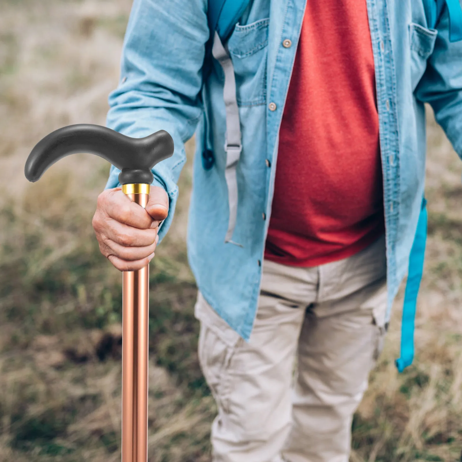 

Telescoping Walking Stick Collapsible Trekking Pole Non-Slip Ergonomic Design Seniors Hiking Climbing Travel Cane