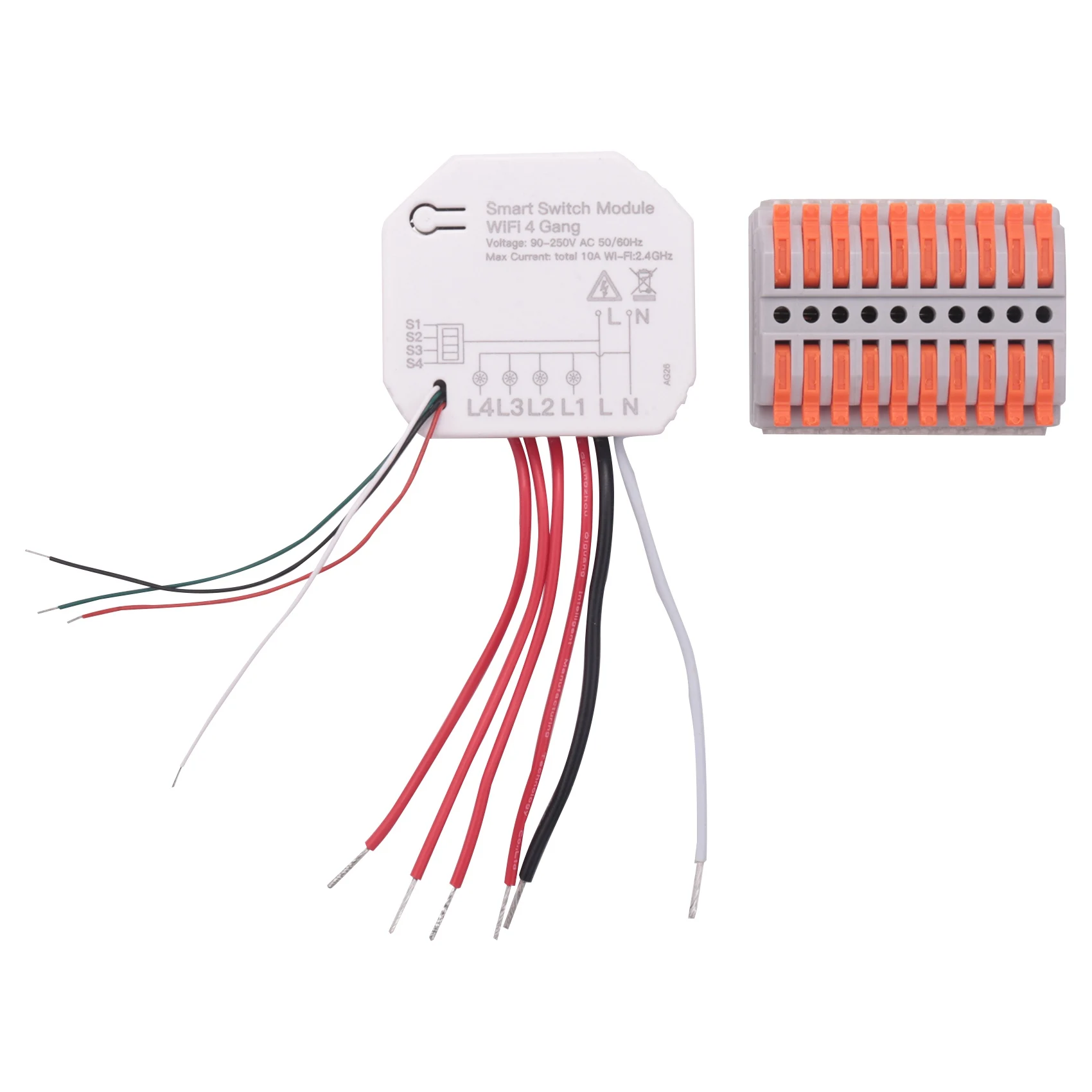 

B47C Mini DIY Wi-Fi умный выключатель света 4-бандовый 1/2-контактный модуль Smart Life/Tuya приложение беспроводной пульт дистанционного управления работает с Alexa Home