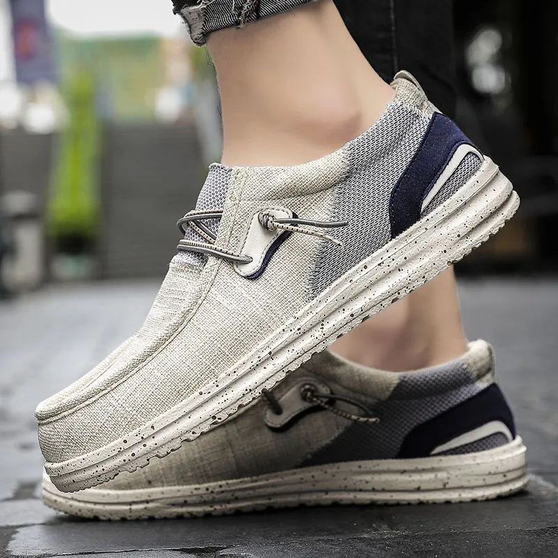 Summer Men Casual Shoes Canvas Shoes 2023 Men Fashion Flats Men Hemp Shoes Espadrilles Breathable Casual Comfortable Boat Shoes