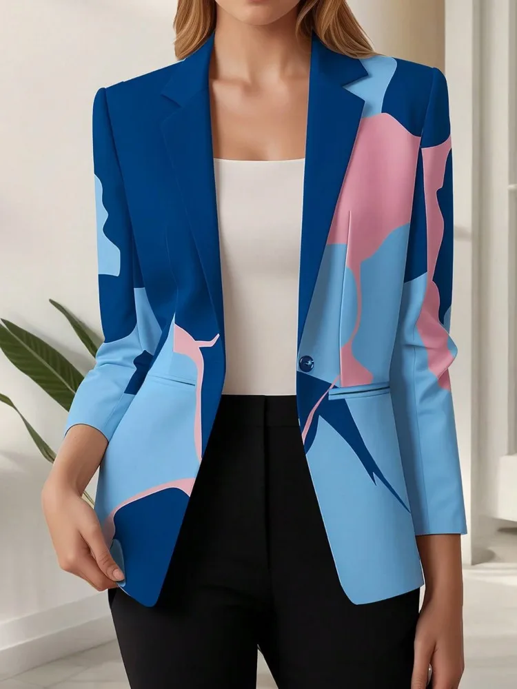 

Elegant Blazer Coat for Women Fashion Lapel Oversized Suit Jackets 2026 New Spring Autumn Office Lady Casual Loose Outerwear