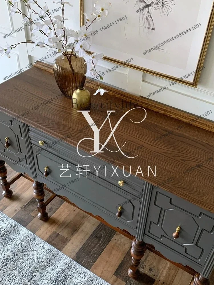 

yj21 French solid wood porch cabinet American living room locker bedroom decorative engraved cabinet can be customized