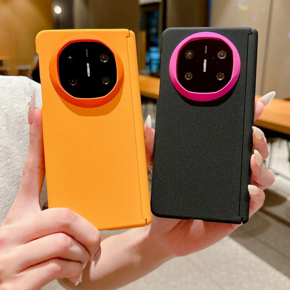 For HuaWei Mate X7 X6 Color Collision Phone Case PC Hard Shell Central Axis Hinge Protective (Only Back Cover)