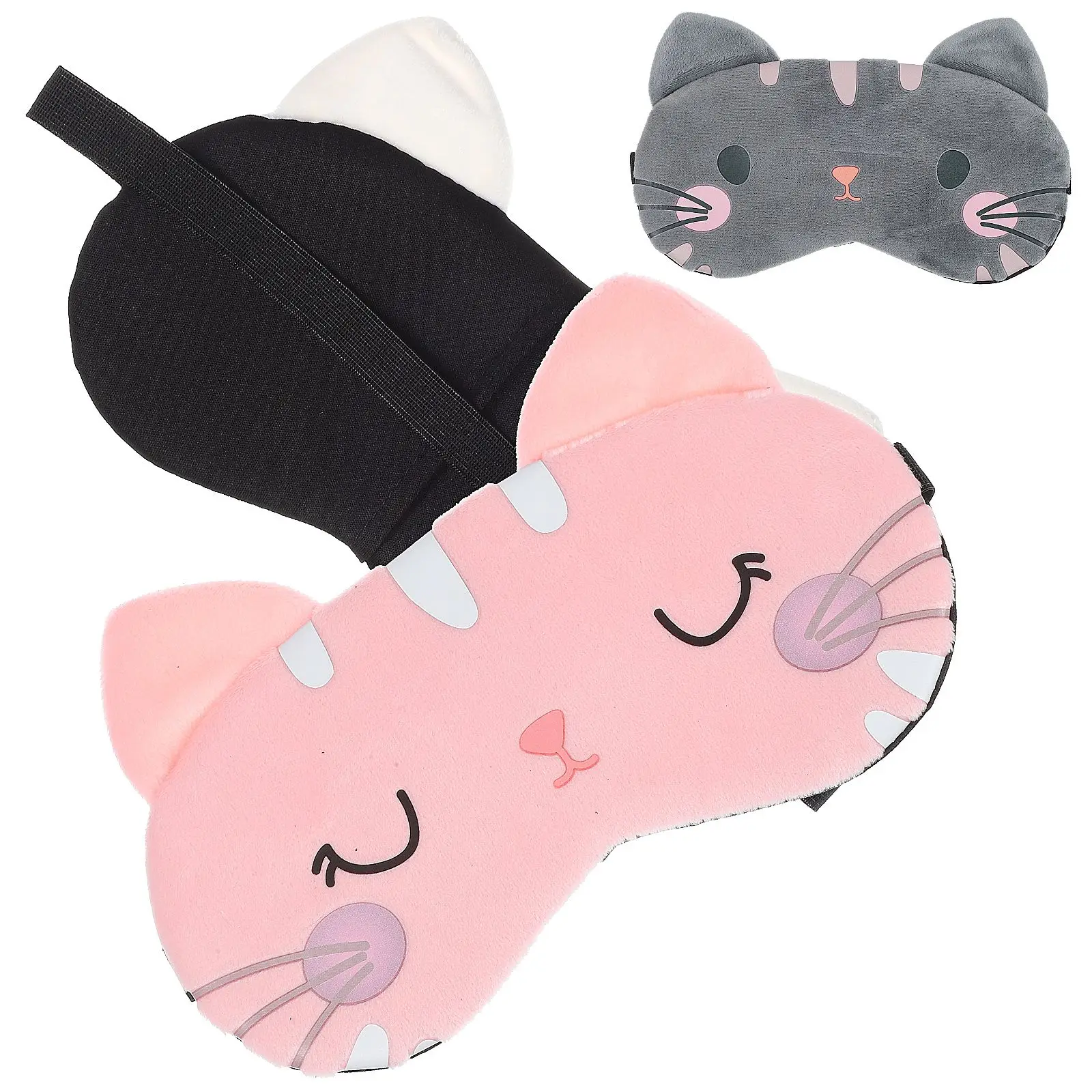

3Pcs SleepMask Night Sleeping Mask EyeCover Lightweight Portable NightBlindfold Pink White Gray