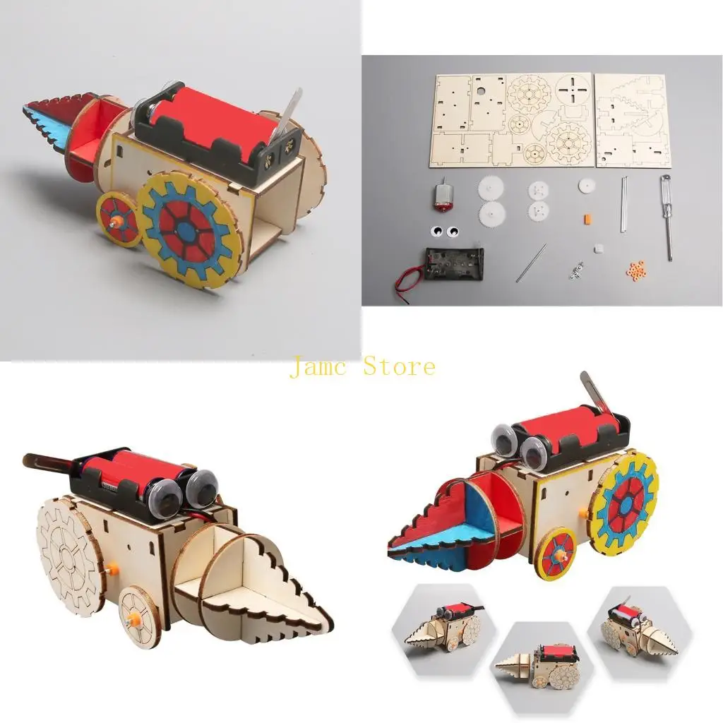 LX0B Children Educational Drilling Vehicle Craft Kits Interactive Building Toy For Sensory Development Science Learning