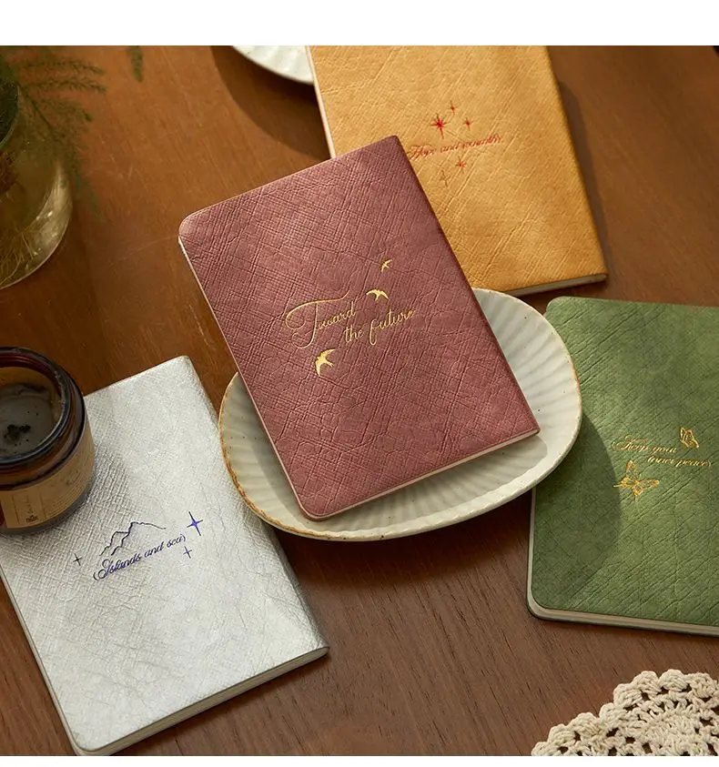 Tragbares, gepunktetes Tagebuch-Notizbuch im A6-Format – Tagebuchplaner mit Goldfolienprägung, Hardcover, Einfachheit, Eleganz, zeitlose Melodie-Serie – Detail 22