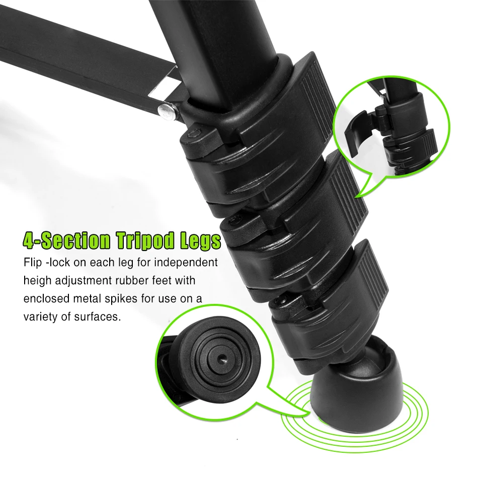 Clubiona nuovo supporto da treppiede per fotocamera portatile in alluminio da viaggio vite da 360 gradi treppiede a testa fluida con Clip di supporto
