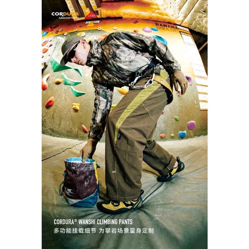 Men's  Rock Climbing Pants - Durable & Stretchy Bouldering Trousers with High Abrasion Resistance for Mountaineering view 5