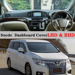 Suede Leather Dashmat Dashboard Cover Pad Dash Mat Anti-Slip Carpet Car Accessories For Nissan Elgrand 250 350 E52 2011 - 2021