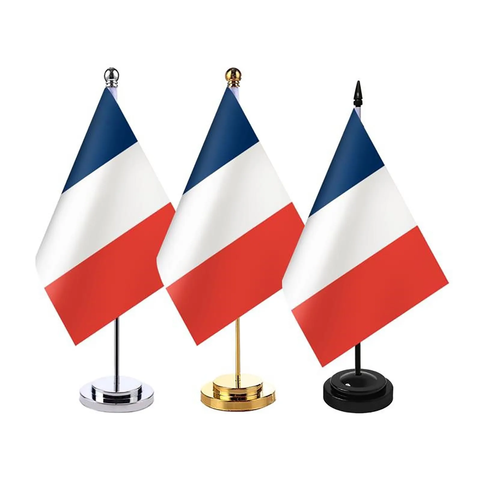 Office Desk Cabinet Flag Of France Table Stand Pole Flagtick The French Flag Set Meeting Room Decoration Room Decoration