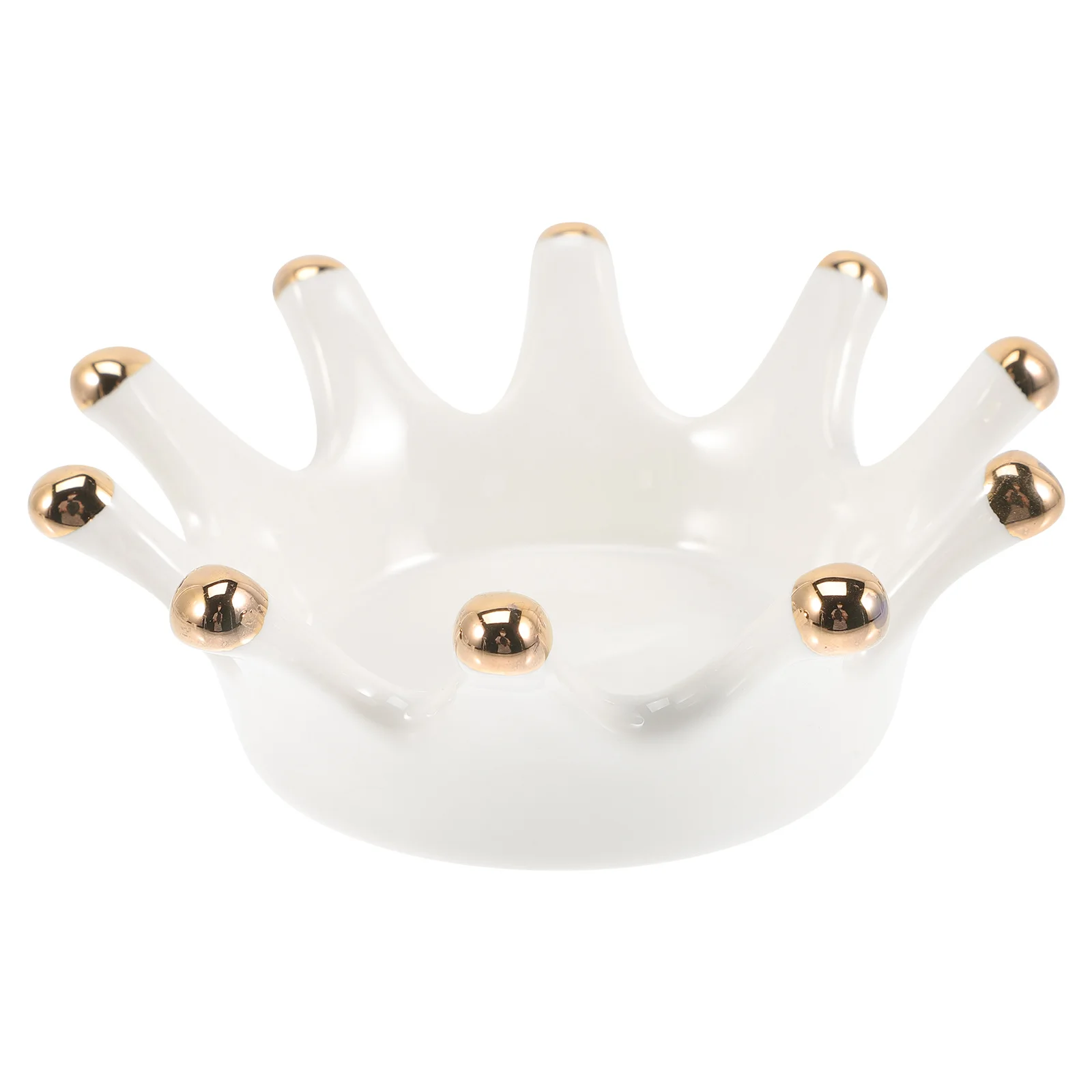 Ceramic Jewelry Tray Crown Design Ring Holder Durable Chic Jewelry Display Organizer Gift for Women Ring Tray Trinket Holder