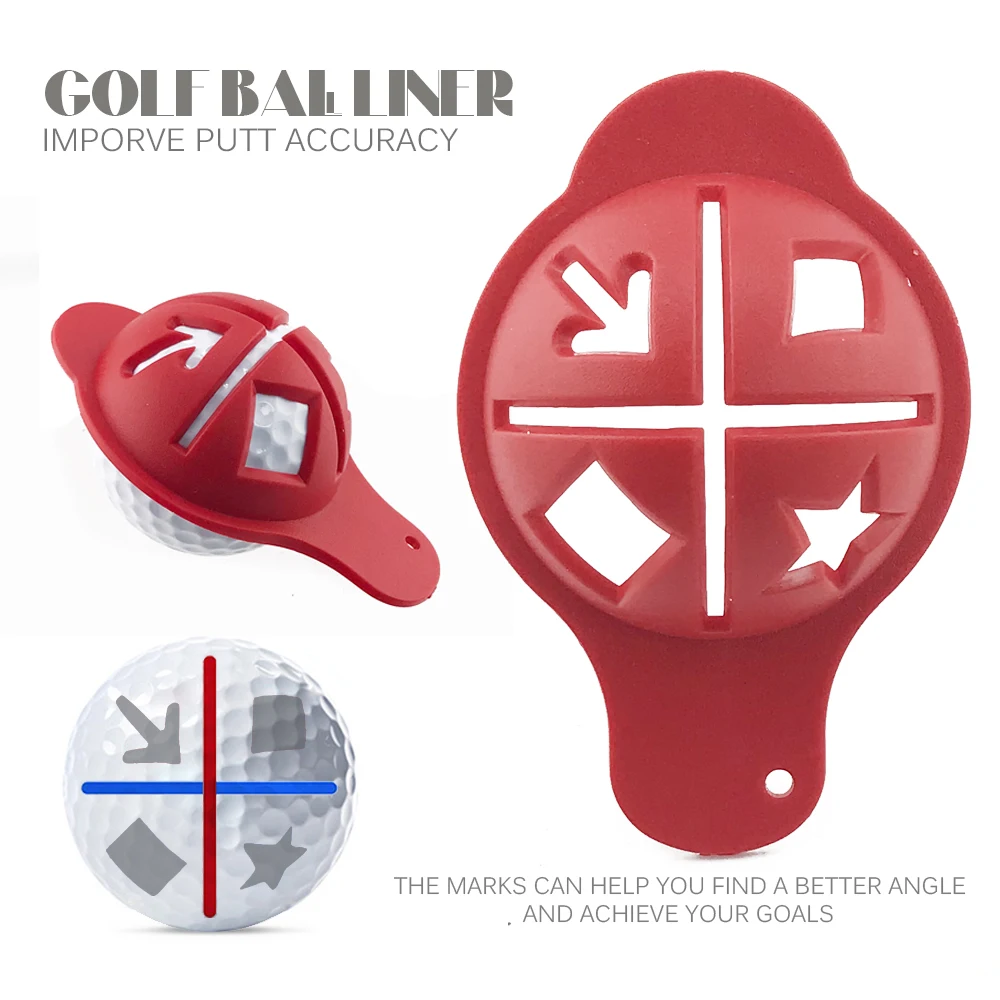 Golf Ball Liner Marking Tool Kit, Golf Putting Position Marker Stencil + Multi-color Waterproof Drawing Pens
