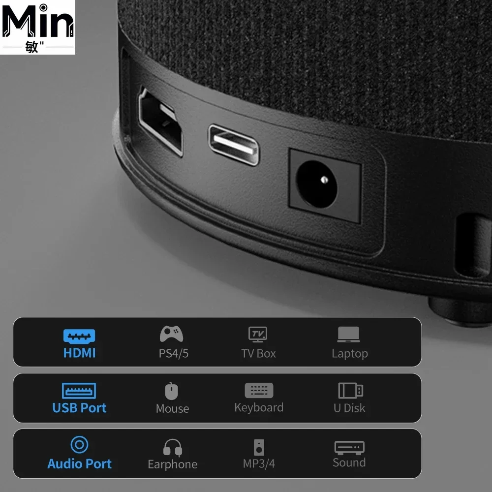 Portable Mini LED Projector 4K 1080P Supported Bluetooth Wifi Android Smart Wireless Home Theater Projector