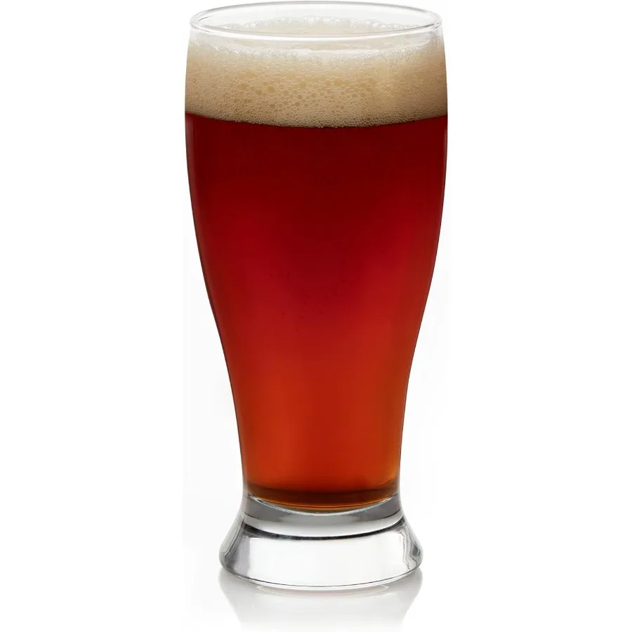 

Classic Pub Beer Glasses Party Pack Stackable Modern Bar Glassware Set of 12 Large All Purpose Pint Beer Glasses for Stouts Ale