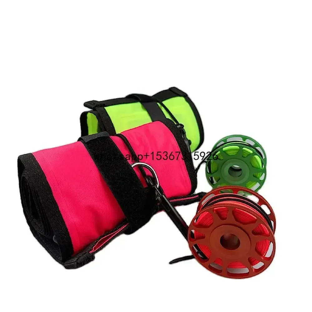 2021 New Diving SMB1.5m /1.8m Buoy Set Red Reel Visibility Safety Inflatable Diving SMB Surface Signal Marker Buoy Accessories