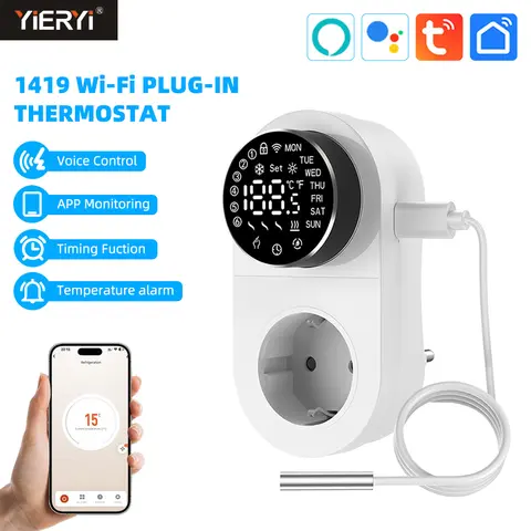 WiFi Tuya Thermostat intelligent prise de courant chauffage régulateur de refroidissement régulateur de température pour incubateur serre Aquarium animal de compagnie