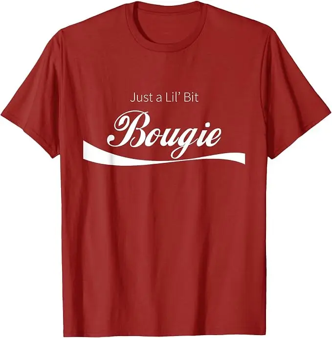 Just A Lil' Bit Bougie Lustiges, schäbiges, schickes Text-T-Shirt mit Y2k-Schriftzügen, personalisiertem Spruch, weiches Baumwoll-Kurzarm-T-Shirt – Detail 13