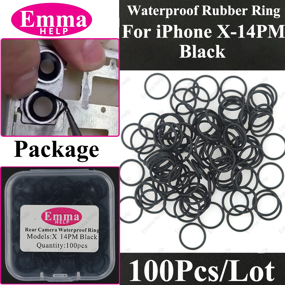 100pcs Waterproof Back Camera Lens Circle Rubber Ring for iPhone 11 12 13 14 Pro Max X XS White Seal Big Hold Parts