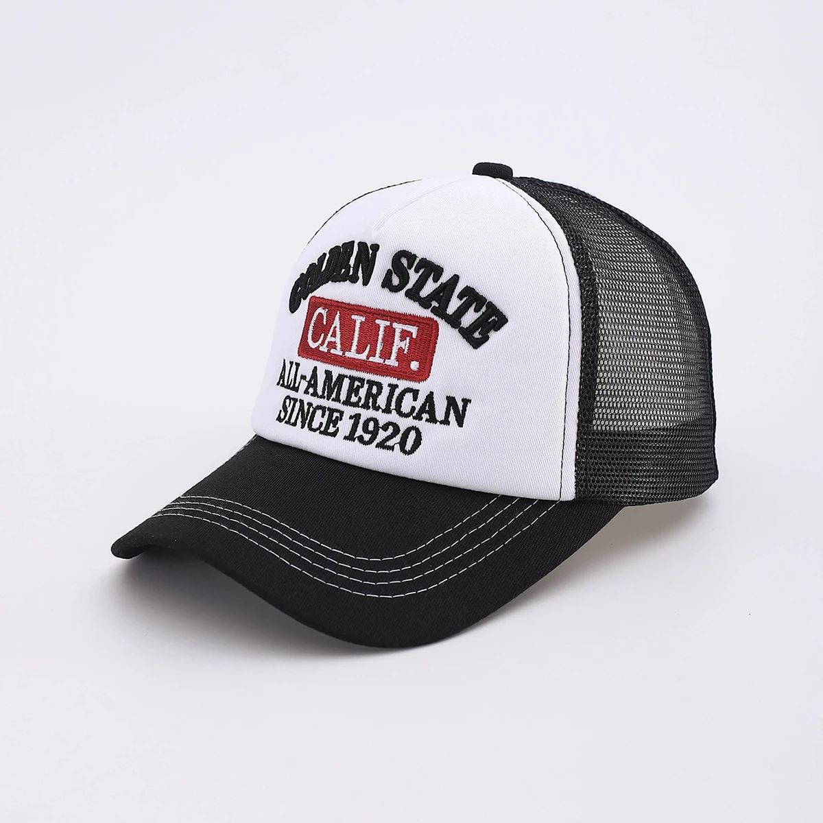 Neutral American Hip Hop Alphabet Embroidered Baseball Hat Sunshade Breathable Street Truck Hat Multi functional Mesh Hat