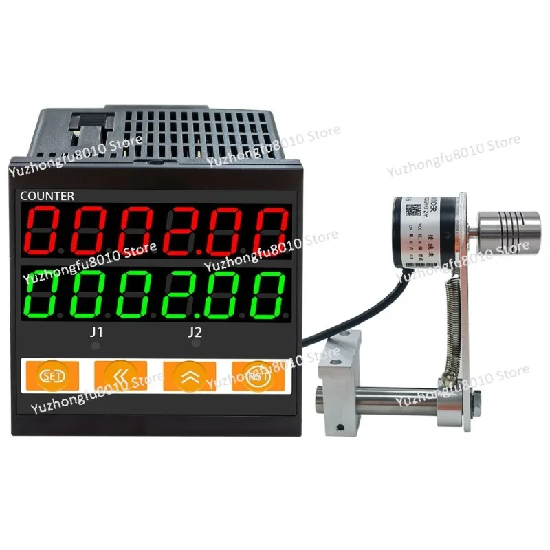 

Roller Type Intelligent Length Meter Counter Electronic Digital Display Forward Reverse Addition Subtraction Meter