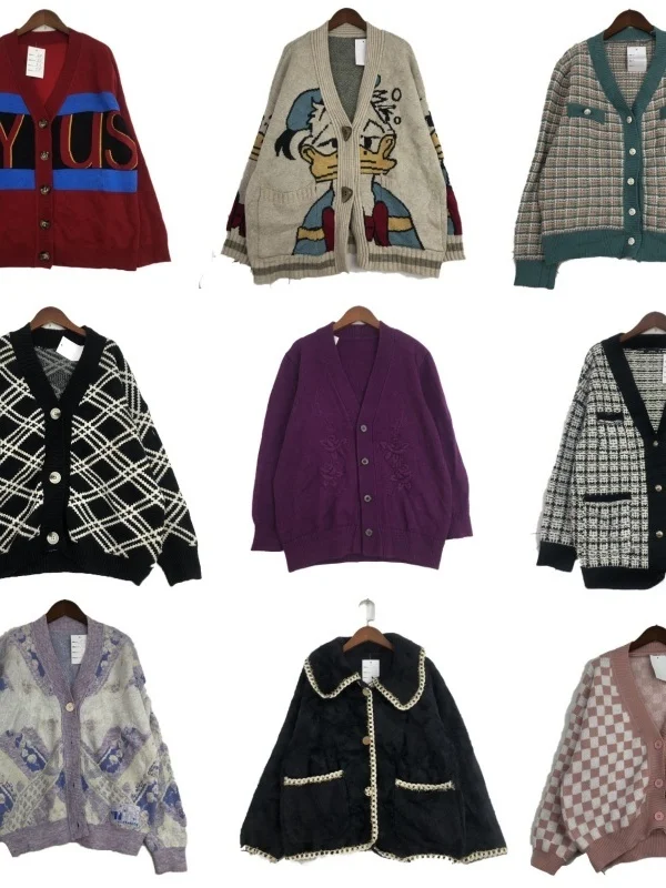 

Vintage Small Knitted Cardigan Outerwear Women's Wool Blend Versatile National Sle Winter Sweater Moisture ng Long Sle...