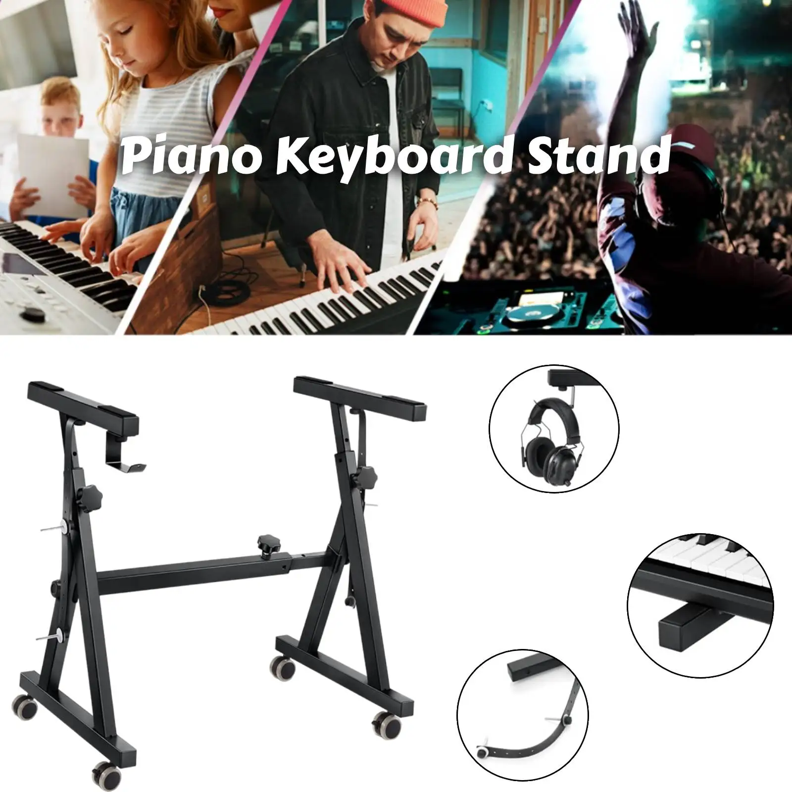 

Z Shaped Piano Keyboard Stand Fits 54 61 88 Key Pianos Sturdy Adjustable