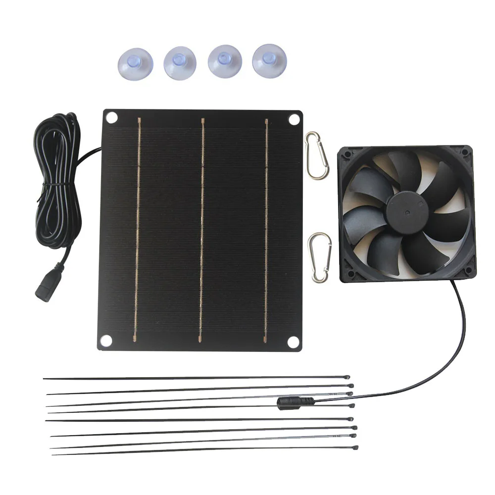 BUHESHUI Factory Price Mini Portable Solar Panel 6W 6V for Pet Chicken Dog Cat House Air Flow Exhaust Solar Fan