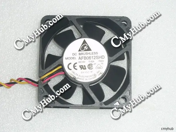 For DELTA AFB0612SHD T6S3 DC12V 0.42A 6020 6CM 60mm 60x60x20mm 3Pin 3Wire Cooling Fan AFB0612SHD T6S3