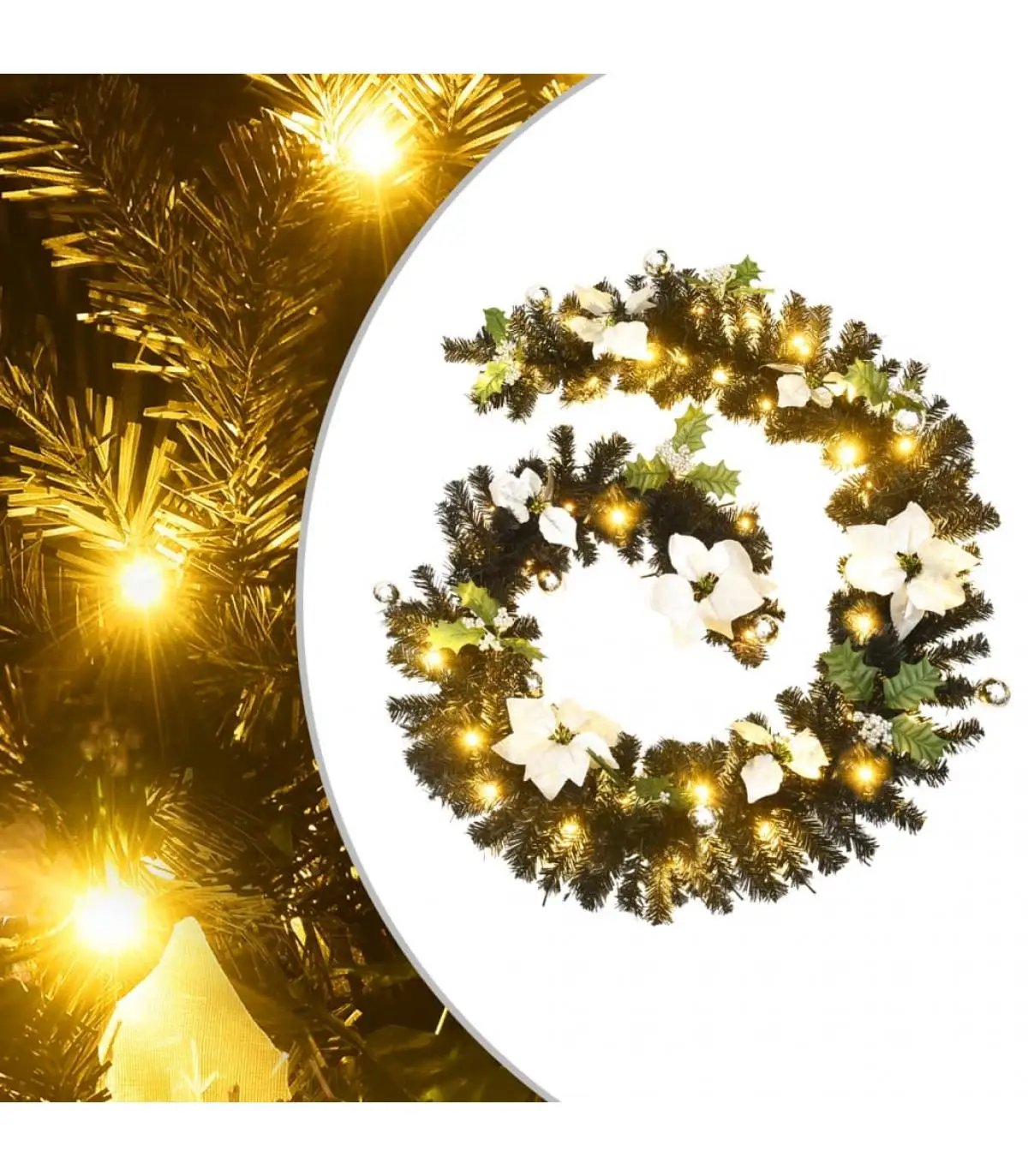 Christmas Lights Christmas garland with LED lights PVC black 2,7 m