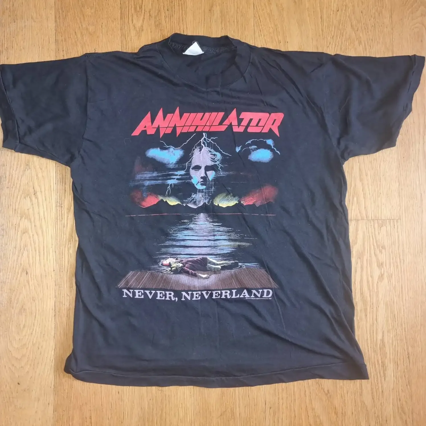 Винтажная футболка Annihilator Neverland 1990-х годов Thrash Metal