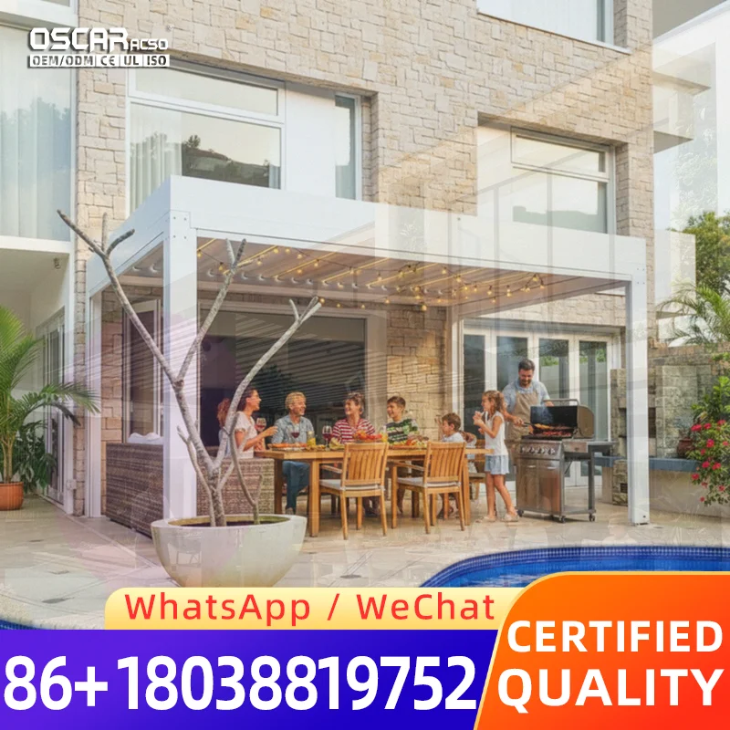 Waterproof Electric Louvered Bioclimatic Outdoor Aluminium Pergola for Garden Patio Backyard pergola