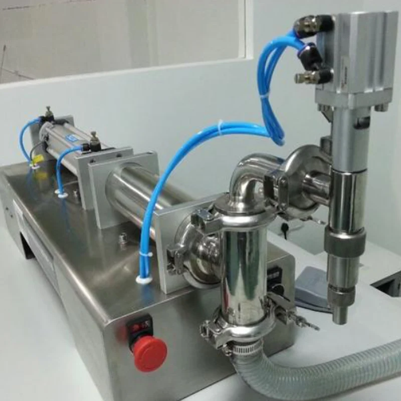 Semi Automatic Single Head Perfume Bottle Filling Machine For Small Liquid Juice Sauce Drink Pneumatic Drive For Beverages