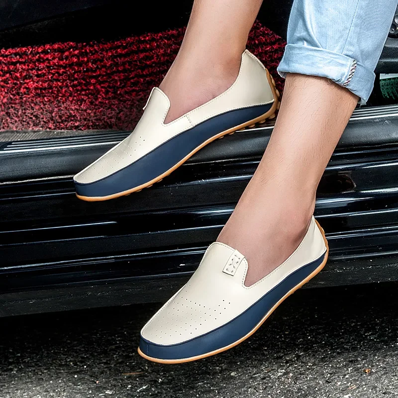 Stylish Elegant Driving Shoes Lightweight Soft Kayak Shoes Mens Leather Shoes for Men Breathable Casual Dress Shoes Men Loafers