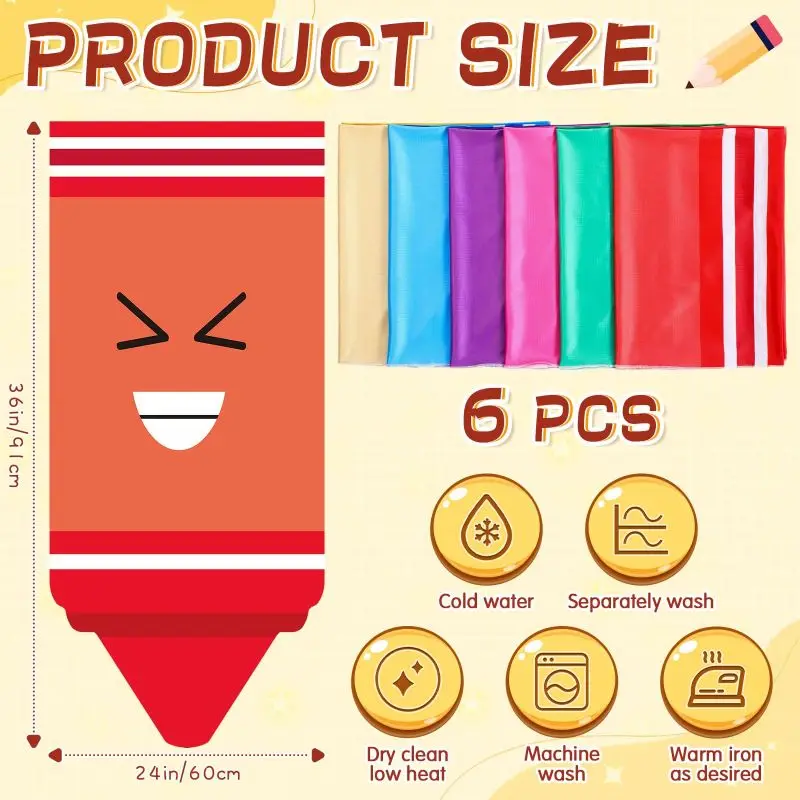 VIKAMA Colorful Cartoon Crayon Face Pennant Banner Fabric Bunting Kindergarten Back To School Classroom Window Decor