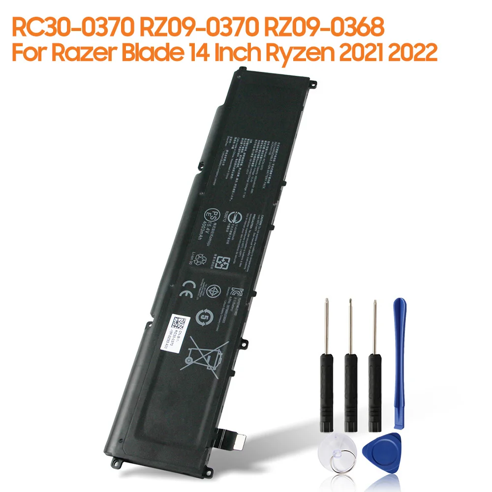 

Replacement Battery RC30-0370 RZ09-0370 RZ09-0368 For Razer Blade 14" Ryzen 2021 2022 Rechargeable 4003mAh