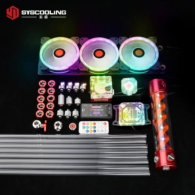 2025Syscooling PC مجموعة تبريد المياه ل AMD CPU AM4 المقبس PETG أنبوب نظام التبريد السائل 360 مللي متر المبرد RGB الدعم
