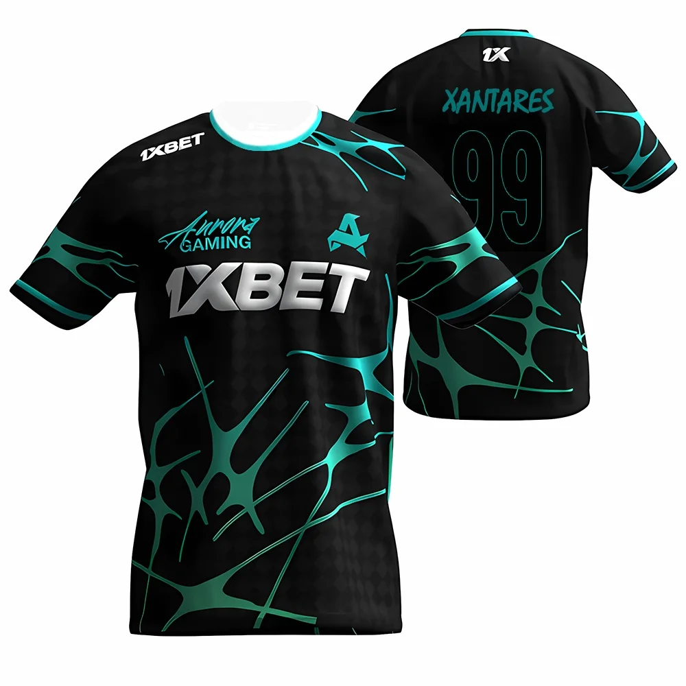 أورورا الألعاب الرياضية نادي الصيف الزي الجديد CS2 ESL المهنية الدوري التدريب تي شيرت هدية الأعلى #2