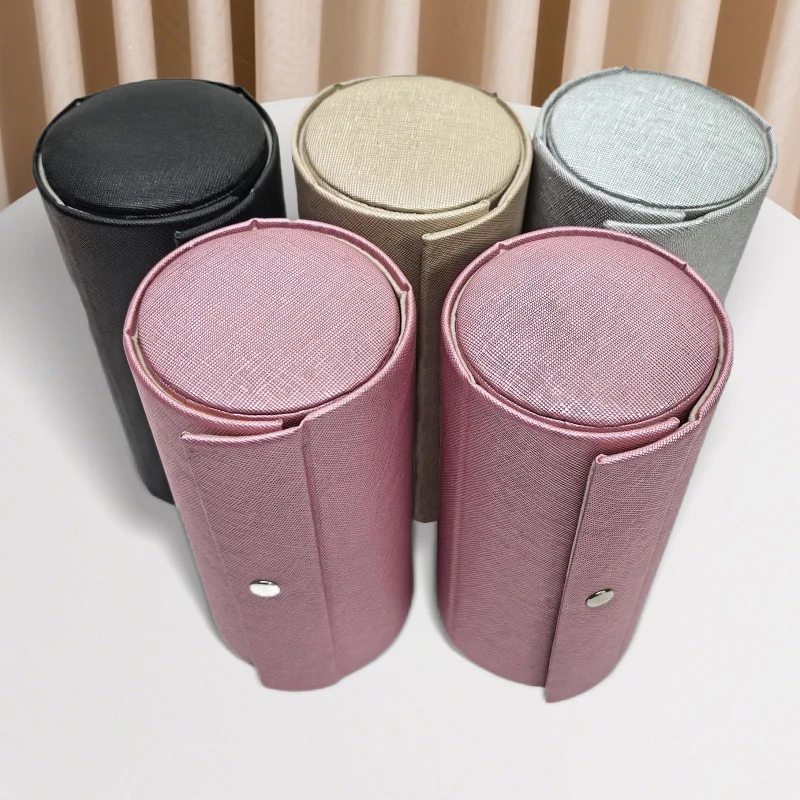 

Simple Jewelry Storage Boxes Household Portable Small Jewelry Box Solid Color Cylindrical Box Jewelry Packaging Display Box