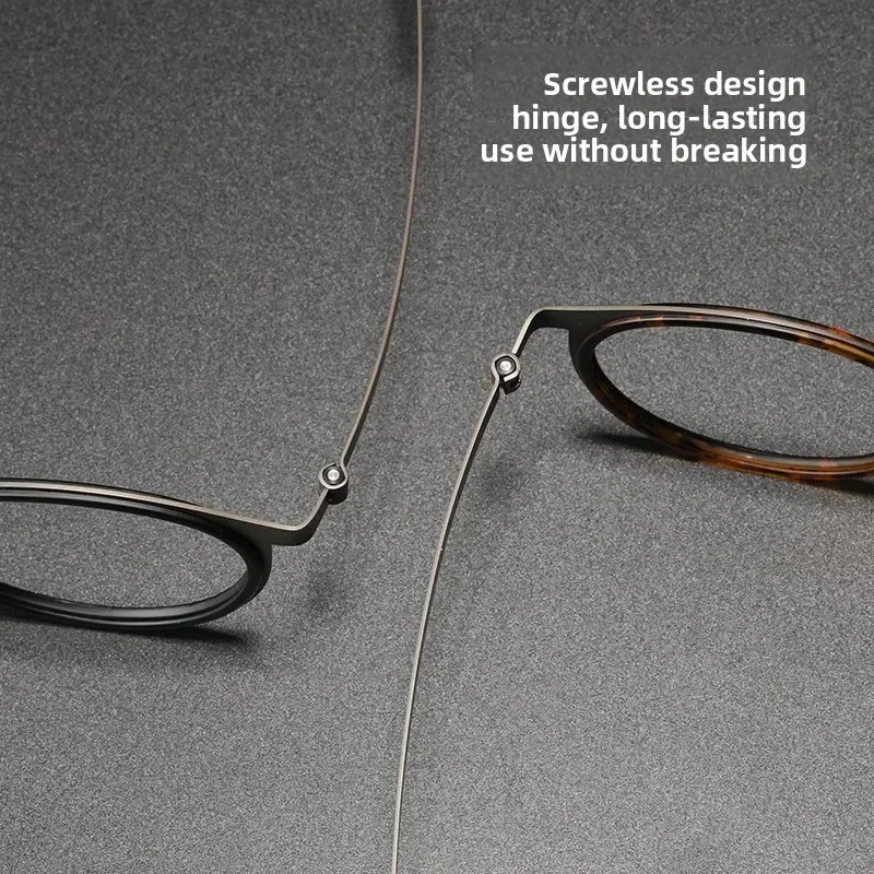 نظارات طبية بإطار دائري من التيتانيوم الخالص من KUXA للرجال خفيفة الوزن ومضادة للضوء الأزرق نظارات حماية تقدمية #5