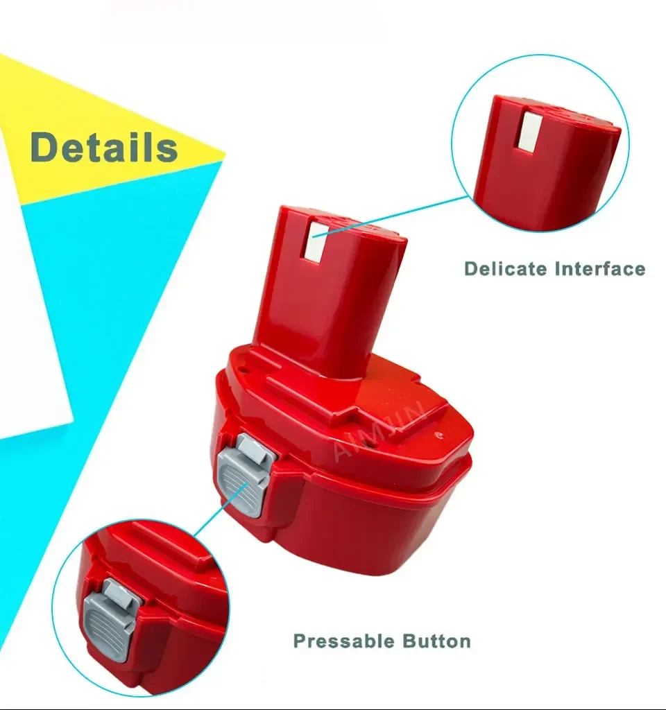 

4800mAh 14.4V Nickel Cadmium Rechargeable Battery for Makita Power Tool Replacement Battery PA14 14221420192600-1628